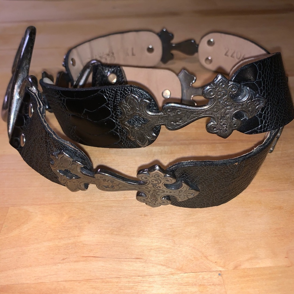 Western B.B. Simon Black Leather Hip/Waist Belt